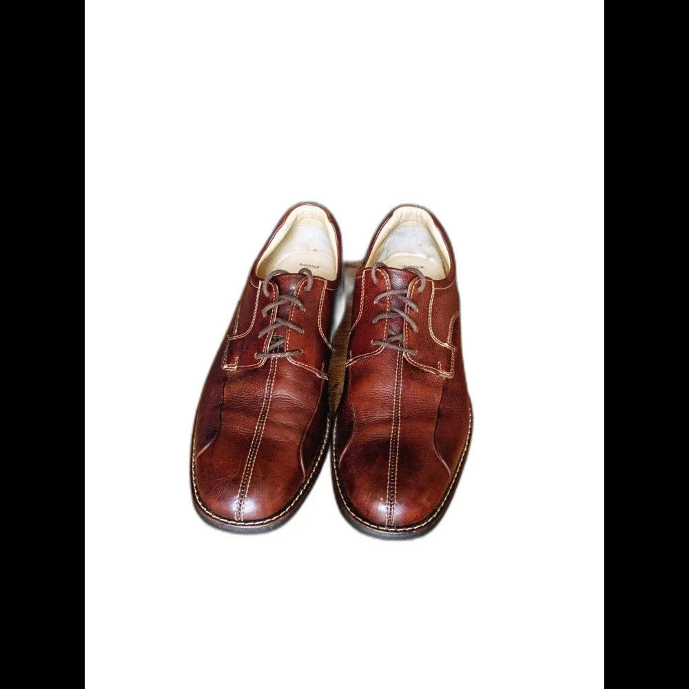 Johnston & Murphy Brown Sheepskin Leather Oxford Dress Shoes Men's 9.5M